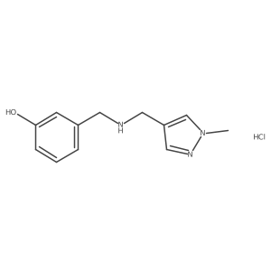 3-[[(1-Methylpyrazol-4-yl)methylamino]methyl]phenol;hydrochloride结构式