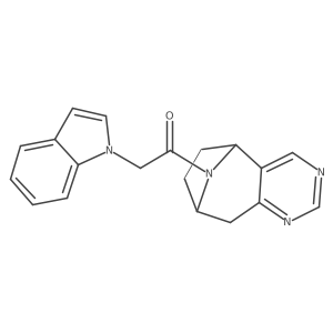 2-(1H-indol-1-yl)-1-((5R,8S)-6,7,8,9-tetrahydro-5H-5,8-epiminocyclohepta[d]pyrimidin-10-yl)ethanone Structure