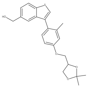 (3-(4-((2,2-Dimethyl-1,3-dioxolan-4-yl)methoxy)-2-methylphenyl)benzo[b]thiophen-5-yl)methanol结构式