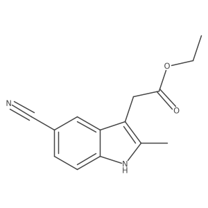 ethyl 2-(5-cyano-2-methyl-1H-indol-3-yl)acetate结构式