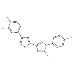 5-[1-(4-chlorophenyl)-5-methyl-1H-1,2,4-triazol-3-yl]-3-(3,4-dimethylphenyl)-1,2,4-oxadiazole结构式