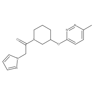 1-(3-((6-methylpyridazin-3-yl)oxy)piperidin-1-yl)-2-(1H-pyrazol-1-yl)ethanone Structure