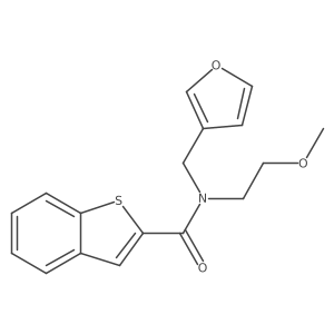 N-(furan-3-ylmethyl)-N-(2-methoxyethyl)benzo[b]thiophene-2-carboxamide结构式