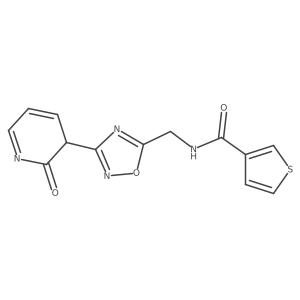 N-[[3-(2-oxo-3H-pyridin-3-yl)-1,2,4-oxadiazol-5-yl]methyl]thiophene-3-carboxamide结构式