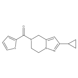 (2-cyclopropyl-6,7-dihydropyrazolo[1,5-a]pyrazin-5(4H)-yl)(thiophen-2-yl)methanone Structure