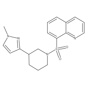 8-((3-(1-methyl-1H-pyrazol-3-yl)piperidin-1-yl)sulfonyl)quinoline结构式