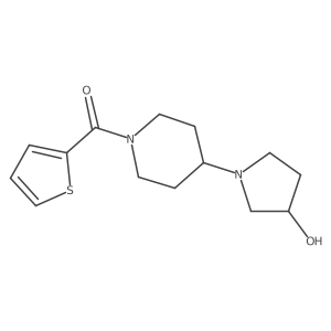 (4-(3-Hydroxypyrrolidin-1-yl)piperidin-1-yl)(thiophen-2-yl)methanone结构式