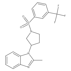 2-methyl-1-(1-((3-(trifluoromethyl)phenyl)sulfonyl)pyrrolidin-3-yl)-1H-benzo[d]imidazole结构式