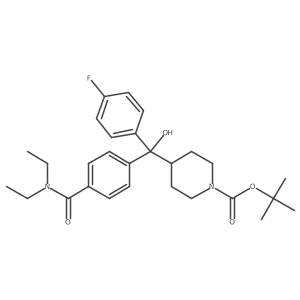 1,1-Dimethylethyl 4-[[4-[(diethylamino)carbonyl]phenyl](4-fluorophenyl)hydroxymethyl]-1-piperidinecarboxylate Structure