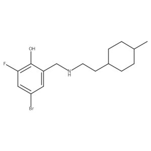 4-Bromo-2-fluoro-6-({[2-(4-methylcyclohexyl)ethyl]amino}methyl)phenol Structure