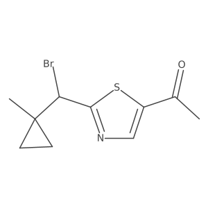 1-{2-[Bromo(1-methylcyclopropyl)methyl]-1,3-thiazol-5-yl}ethan-1-one Structure