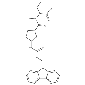 2-{1-[3-({[(9H-fluoren-9-yl)methoxy]carbonyl}amino)cyclopentyl]-N-methylformamido}butanoic acid结构式