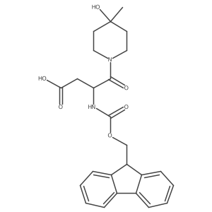 3-({[(9H-fluoren-9-yl)methoxy]carbonyl}amino)-4-(4-hydroxy-4-methylpiperidin-1-yl)-4-oxobutanoic acid结构式