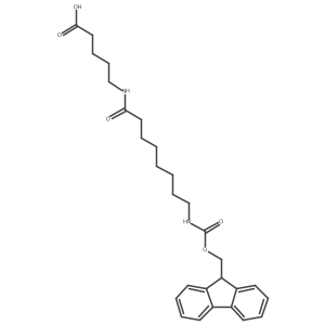 5-[8-({[(9H-fluoren-9-yl)methoxy]carbonyl}amino)octanamido]pentanoic acid Structure