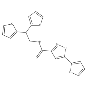 N-[2,2-bis(furan-2-yl)ethyl]-5-(furan-2-yl)-1,2-oxazole-3-carboxamide Structure