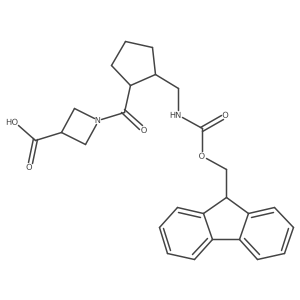 rac-1-[(1R,2S)-2-[({[(9H-fluoren-9-yl)methoxy]carbonyl}amino)methyl]cyclopentanecarbonyl]azetidine-3-carboxylic acid结构式