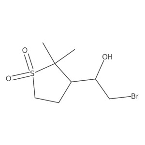 3-(2-Bromo-1-hydroxyethyl)-2,2-dimethyl-1lambda6-thiolane-1,1-dione结构式