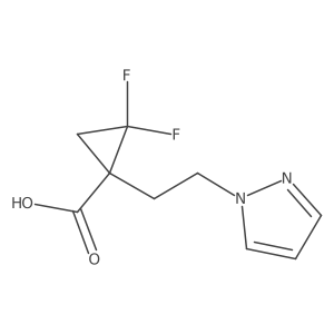 2,2-difluoro-1-[2-(1H-pyrazol-1-yl)ethyl]cyclopropane-1-carboxylic acid Structure