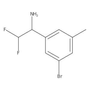 1-(3-Bromo-5-methylphenyl)-2,2-difluoroethan-1-amine结构式