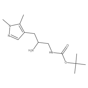 tert-butyl N-[2-amino-3-(1,5-dimethyl-1H-pyrazol-4-yl)propyl]carbamate结构式