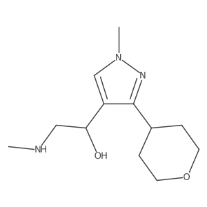 1-[1-methyl-3-(oxan-4-yl)-1H-pyrazol-4-yl]-2-(methylamino)ethan-1-ol Structure