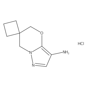 1',3'-Dihydrospiro{cyclobutane-1,2'-pyrazolo[3,2-b][1,3]oxazine}-5'-amine hydrochloride结构式