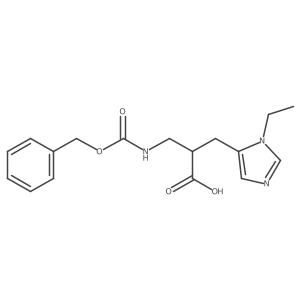 3-{[(benzyloxy)carbonyl]amino}-2-[(1-ethyl-1H-imidazol-5-yl)methyl]propanoic acid结构式