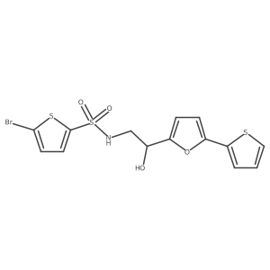 5-bromo-N-{2-hydroxy-2-[5-(thiophen-2-yl)furan-2-yl]ethyl}thiophene-2-sulfonamide结构式