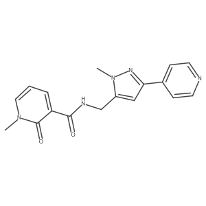 1-methyl-N-{[1-methyl-3-(pyridin-4-yl)-1H-pyrazol-5-yl]methyl}-2-oxo-1,2-dihydropyridine-3-carboxamide Structure