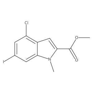 Methyl 4-chloro-6-iodo-1-methyl-1H-indole-2-carboxylate结构式