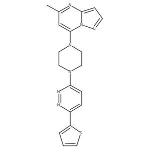 3-(4-{5-Methylpyrazolo[1,5-a]pyrimidin-7-yl}piperazin-1-yl)-6-(thiophen-2-yl)pyridazine结构式
