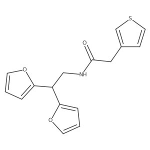 N-[2,2-bis(furan-2-yl)ethyl]-2-(thiophen-3-yl)acetamide Structure