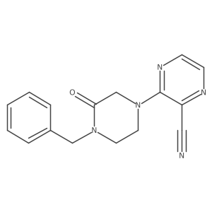 3-(4-Benzyl-3-oxopiperazin-1-yl)pyrazine-2-carbonitrile结构式