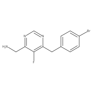 1-{6-[(4-Bromophenyl)methyl]-5-fluoropyrimidin-4-yl}methanamine Structure