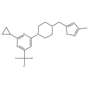 2-Cyclopropyl-4-{4-[(3-methyl-1,2-oxazol-5-yl)methyl]piperazin-1-yl}-6-(trifluoromethyl)pyrimidine Structure