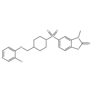 5-[(4-{[(3-Chloropyridin-4-yl)oxy]methyl}piperidin-1-yl)sulfonyl]-3-methyl-2,3-dihydro-1,3-benzoxazol-2-one结构式