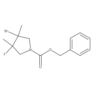 rac-benzyl (3R,4R)-3-bromo-4-fluoro-3,4-dimethylpyrrolidine-1-carboxylate Structure
