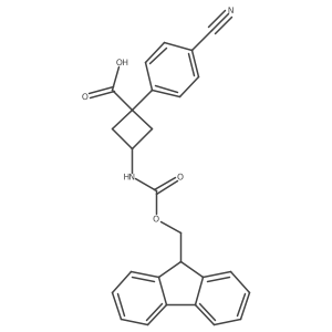 1-(4-cyanophenyl)-3-({[(9H-fluoren-9-yl)methoxy]carbonyl}amino)cyclobutane-1-carboxylic acid结构式