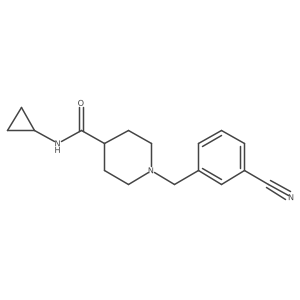 1-[(3-cyanophenyl)methyl]-N-cyclopropylpiperidine-4-carboxamide结构式