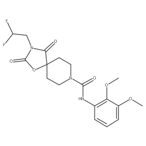 3-(2,2-difluoroethyl)-N-(2,3-dimethoxyphenyl)-2,4-dioxo-1-oxa-3,8-diazaspiro[4.5]decane-8-carboxamide结构式