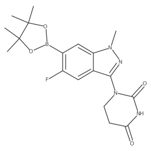 1-(5-Fluoro-1-methyl-6-(4,4,5,5-tetramethyl-1,3,2-dioxaborolan-2-yl)-1H-indazol-3-yl)dihydropyrimidine-2,4(1H,3H)-dione结构式