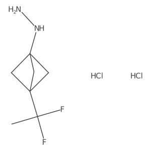[3-(1,1-Difluoroethyl)bicyclo[1.1.1]pentan-1-yl]hydrazine dihydrochloride结构式