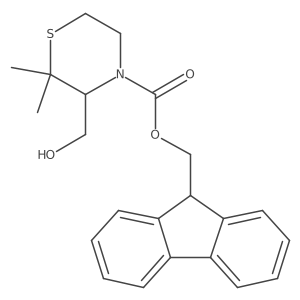 (9H-fluoren-9-yl)methyl (3S)-3-(hydroxymethyl)-2,2-dimethylthiomorpholine-4-carboxylate结构式