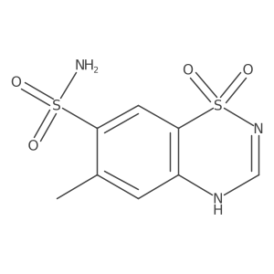 6-methyl-2H-1,2,4-benzothiadiazine-7-sulfonamide 1,1-dioxide Structure