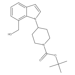 4-(7-Hydroxymethylindol-1-yl)piperidine-1-carboxylic acid tert-butyl ester结构式