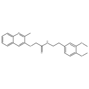N-[2-(3,4-dimethoxyphenyl)ethyl]-2-(3-methylquinoxalin-2-ylthio)acetamide结构式