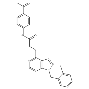 N-(4-acetylphenyl)-2-((3-(2-fluorobenzyl)-3H-[1,2,3]triazolo[4,5-d]pyrimidin-7-yl)thio)acetamide结构式