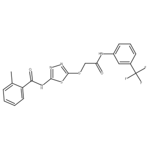 2-methyl-N-(5-((2-oxo-2-((3-(trifluoromethyl)phenyl)amino)ethyl)thio)-1,3,4-thiadiazol-2-yl)benzamide Structure
