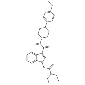 N,N-diethyl-2-(3-{2-[4-(4-methoxyphenyl)piperazin-1-yl]-2-oxoacetyl}-1H-indol-1-yl)acetamide结构式
