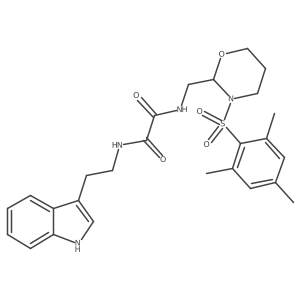 N1-(2-(1H-indol-3-yl)ethyl)-N2-((3-(mesitylsulfonyl)-1,3-oxazinan-2-yl)methyl)oxalamide Structure